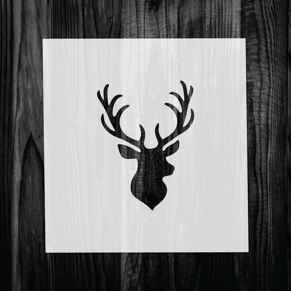 Stag Head Stencil, Mylar reusable stencil, Stencil, FAST SHIPPING