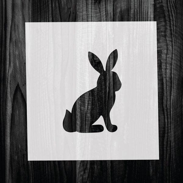 Sitting Bunny Stencil, Mylar reusable stencil, Stencil, FAST SHIPPING