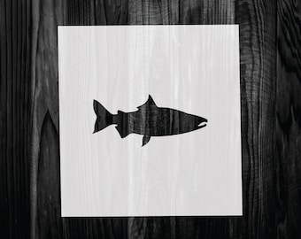 Salmon Stencil, Mylar reusable stencil, Stencil, FAST SHIPPING
