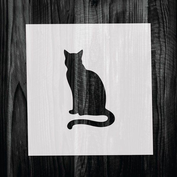 Sitting Cat Stencil, Mylar reusable stencil, Stencil, FAST SHIPPING