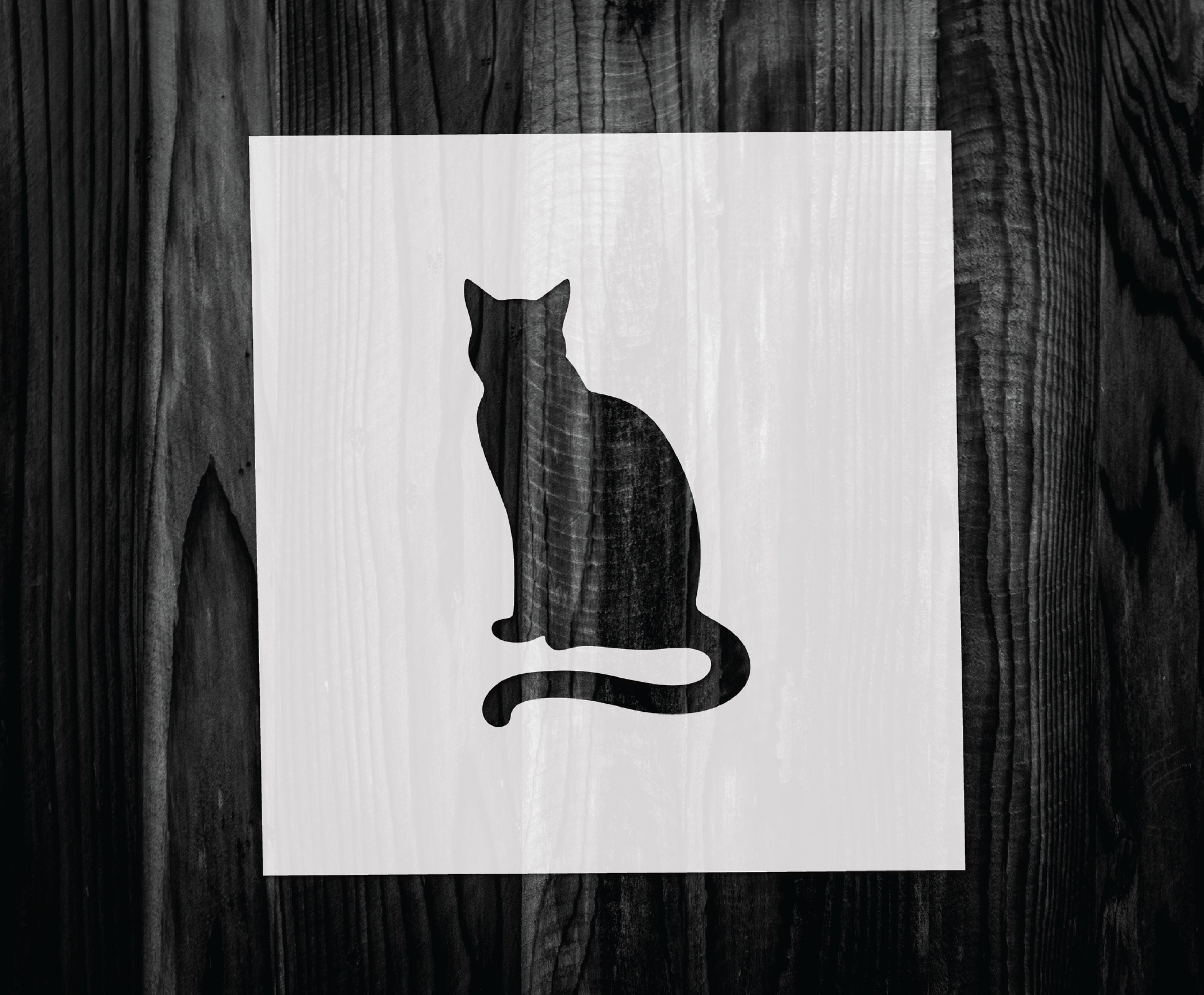 Black Cat Stencil - Etsy