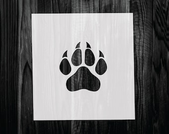 Panther Paw Print Stencil, Mylar reusable stencil, Stencil, FAST SHIPPING