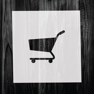 Shopping Cart Stencil, Mylar reusable stencil, Stencil, FAST SHIPPING
