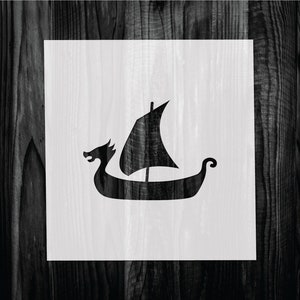Viking Ship stencil, Mylar reusable stencil, Stencil, FAST SHIPPING