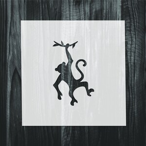 Hanging monkey Stencil, Mylar reusable stencil, Stencil, FAST SHIPPING