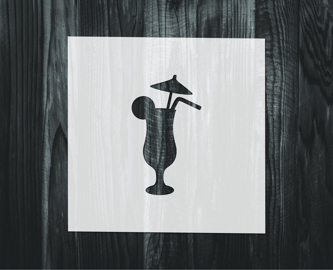 Cocktail Stencil, Mylar Reusable Stencil, Stencil, FAST SHIPPING Etsy