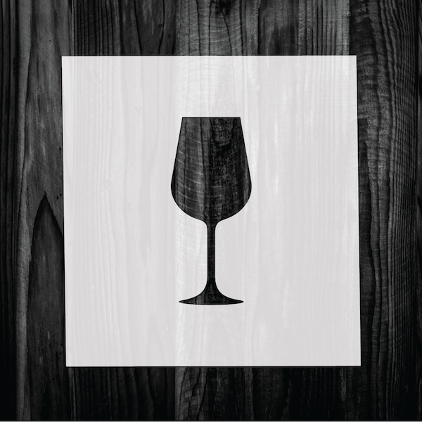 Wine Glass stencil, Mylar reusable stencil, Stencil, FAST SHIPPING