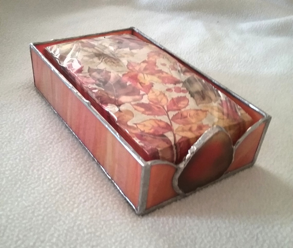 Autumn Stained Glass Napkin Holder Etsy