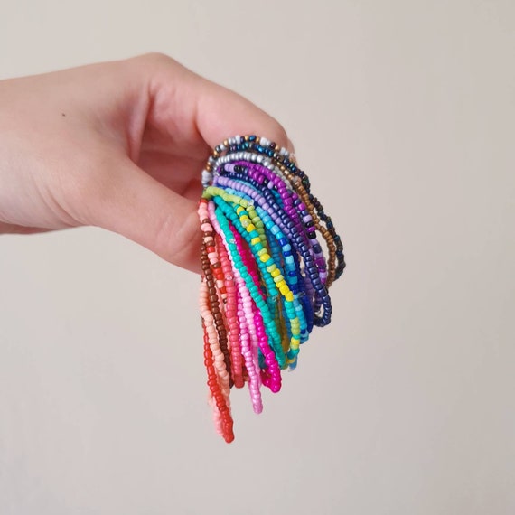 Seed Bead Fun Colorful Bracelets set of 5 Bracelets | Etsy
