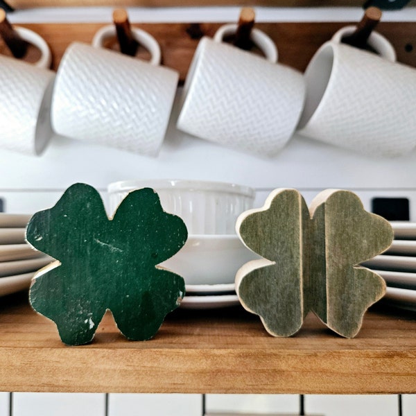 Reclaimed Wood Shamrock, rustic wood shamrock, barnwood shamrock, wood shamrock, four leaf clover, St. Patrick's day decor