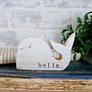 Reclaimed Wood Whale Decor: Tiered Tray Sign