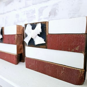 Reclaimed Wood American Flag Block, patriotic decor, Americana decor, summer decor, rustic patriotic decor, red white and blue