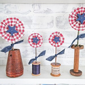 Patriotic Flower in Antique Spindle, patriotic decor, americana decor, summer decor