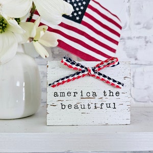 Reclaimed Wood Patriotic Mini-Signs, July 4th decor, patriotic decor, Americana decor, farmhouse decor, rustic patriotic decor, summer decor