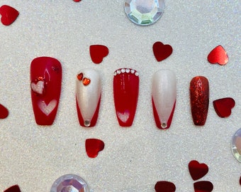 classy love press on nails