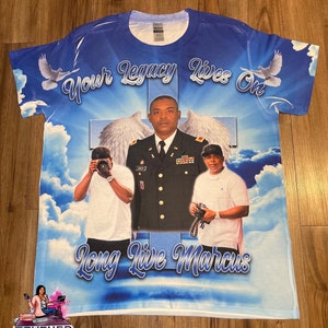 Custom All over 3D T-Shirt | Memorial T-Shirt | Rest In Peace | In Loving Memory | 3D Shirt | Custom Shirt | Custom Tee | Memory Shirt