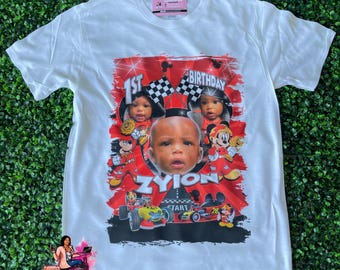 Custom Birthday T-Shirt | Personalized T-Shirt | Birthday Shirt | Birthday Gift | Party Shirt | Personalized Gift | Race Car Birthday Shirt