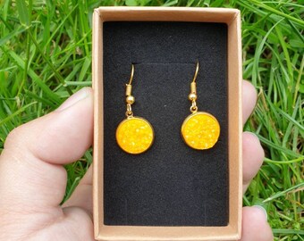 Druzy Dangle Earrings - Large Style - Hypoallergenic Resin Earrings