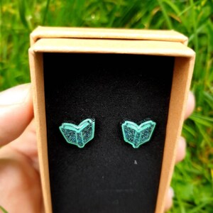 Book Style Studs - Open Book Earrings - Hypoallergenic Resin Earrings