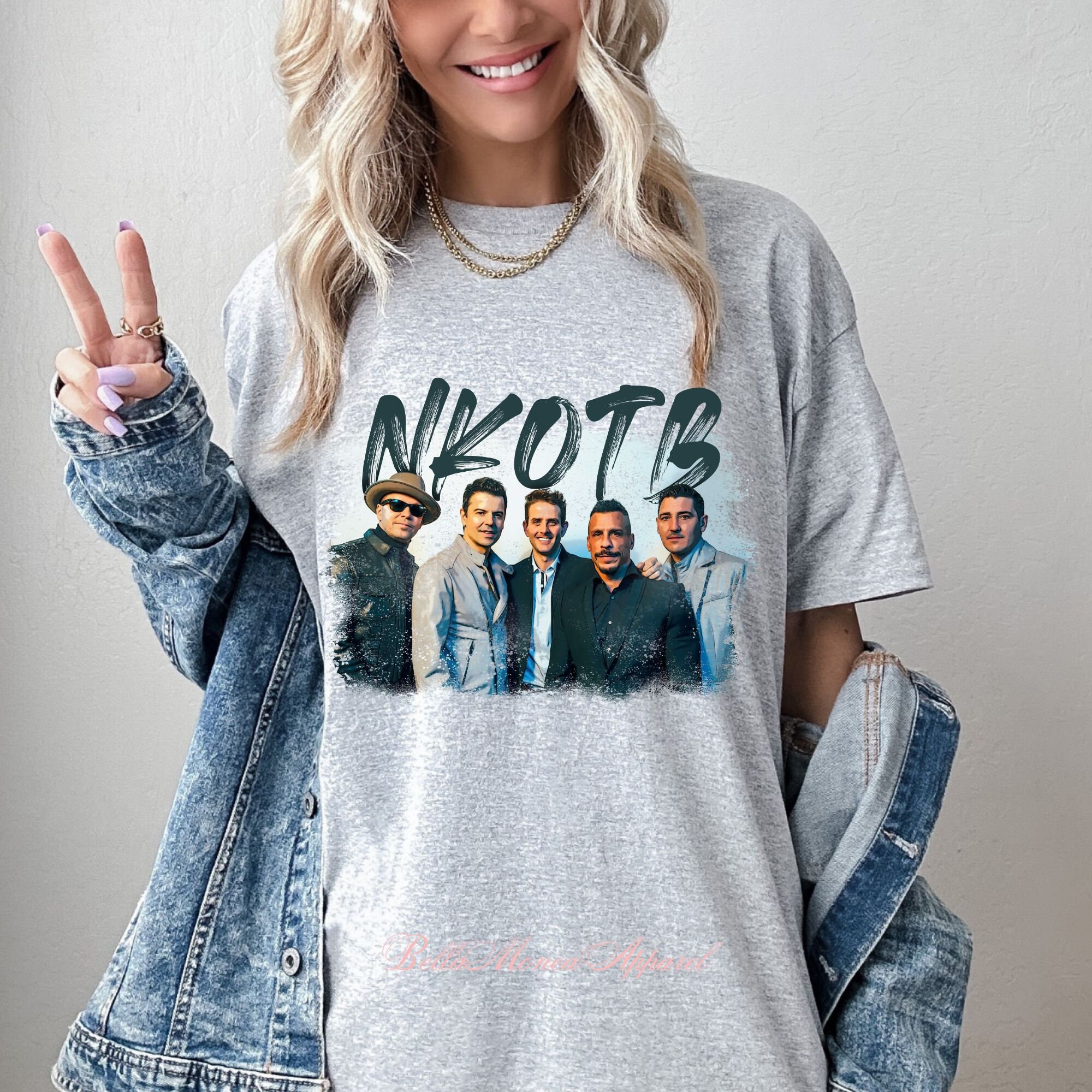T-shirt Vintage NKOTB Pour Homme - Motif Rétro New Kids On The Block - Noir