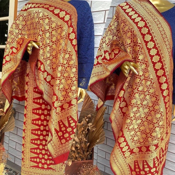 Indonesian Songket Sarong & Sash, Indonesian Art Fabric, Songket 