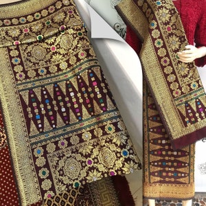 Indonesian Songket Sarong & Sash, Indonesian Art Fabric, Songket 