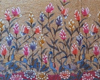 Indonesian Batik Fabric, Classic Batik Tulis, Vintage Batik Sarong, Hand Drawn Javanese Batik Blanket Scarf, Hand Painted Art Wall Hanging