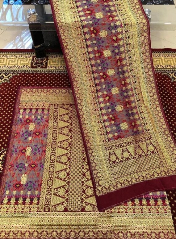 Indonesian Songket Sarong & Sash, Indonesian Art Fabric, Songket 