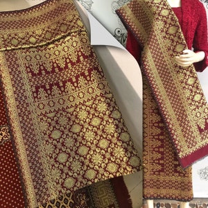 Indonesian Songket Sarong & Sash, Indonesian Art Fabric, Songket 