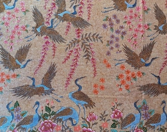 Hand-Drawn Batik Fabric, Phoenix Pattern, Javanese Cotton Scarf
