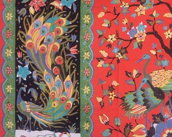 Indonesia Art Batik Fabric, Batik Tulis Cirebon Classic, Hand Drawn Javanese Batik Vintage Blanket Scarf, Hand Painted Wall Hanging Tapestry