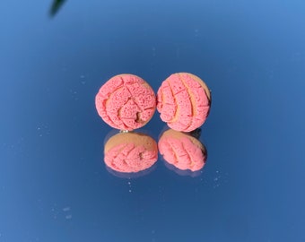 Concha Mexican Sweet Bread Polymer Clay Earring Studs