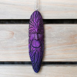 HAND CARVED Purple Wood Spirit