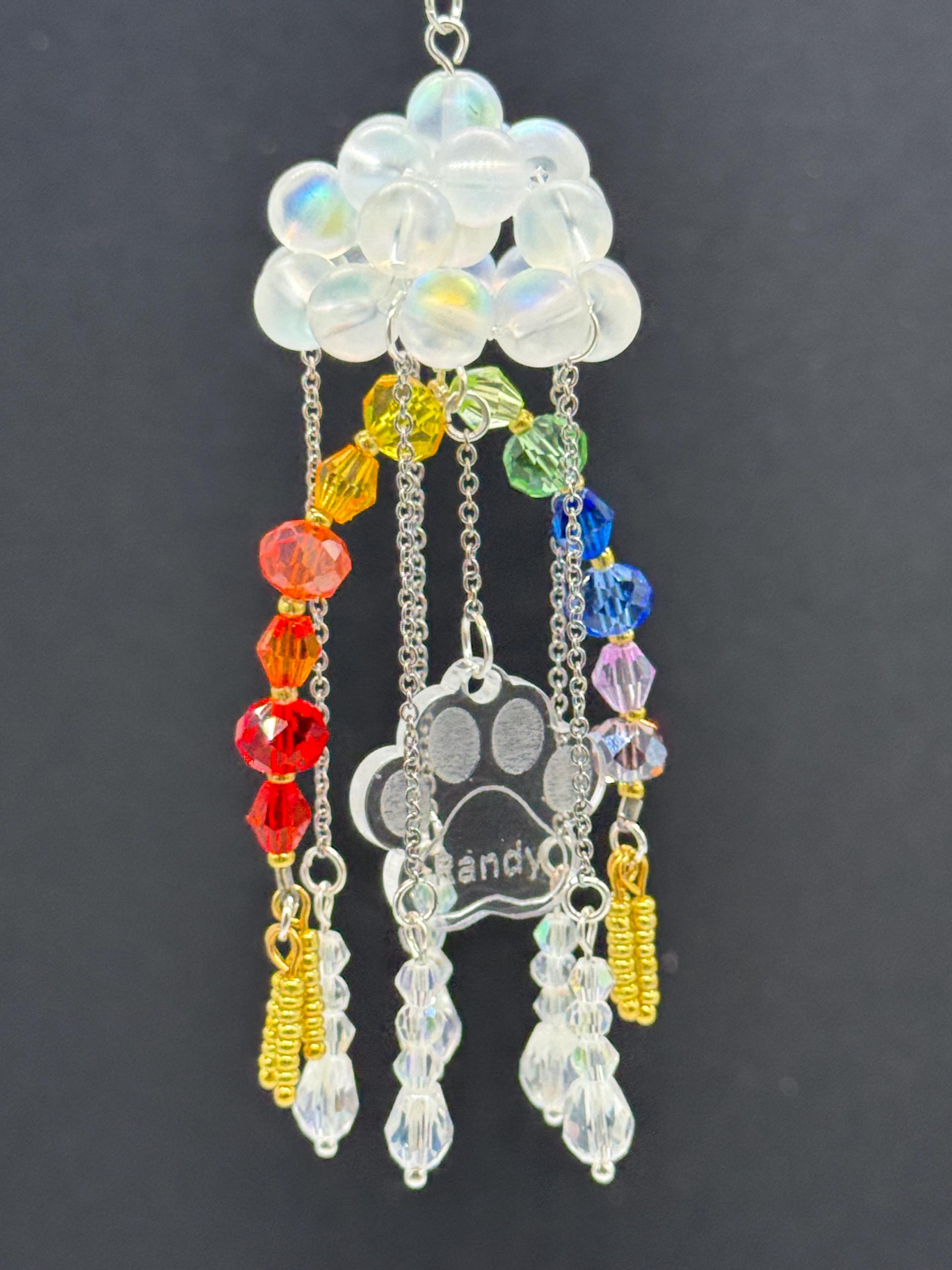 Rainbow Bridge Pet Memorial Suncatcher, Customizable Paw, Pet Loss Gift ...