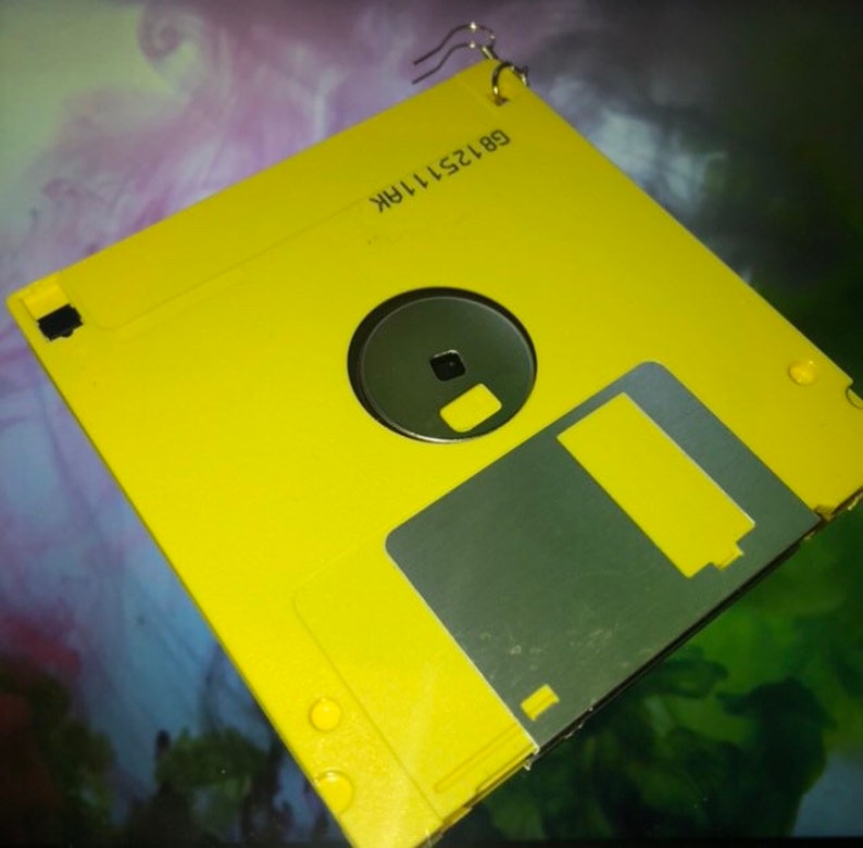Green Retro Vintage Floppy Disk Earrings Etsy UK