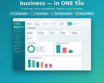 Cleaning Business Pricing Calculator | Invoice, Quote, Profit App (Digital Download)