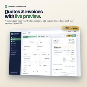 Generatore di fatture e preventivi / Modello di fattura per piccole imprese, contabilità, tenuta dei libri contabili, buste paga, IVA / App offline senza abbonamento immagine 3