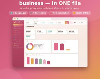 Cake Pricing Calculator App | Home Bakery Recipe Cost, Order Form (Digital Download)