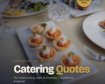 Catering Quote Calculator | Per Guest Pricing App (Offline PDF)