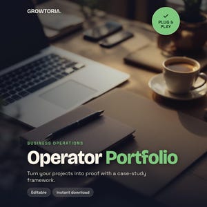 Operator Portfolio Template | Case Study Framework for Consultants, PMs (Editable PDF)