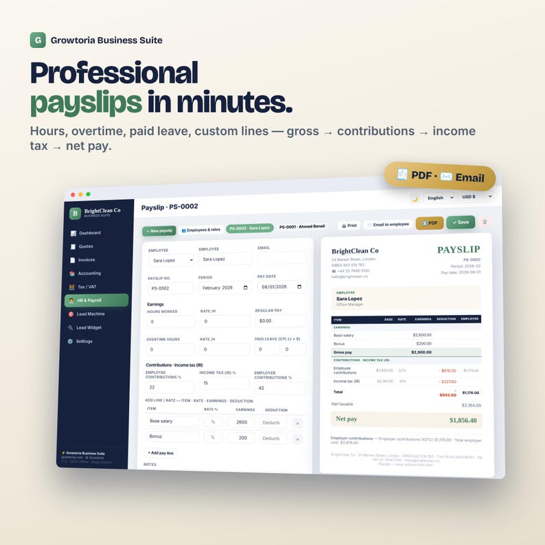 Generatore di fatture e preventivi / Modello di fattura per piccole imprese, contabilità, tenuta dei libri contabili, buste paga, IVA / App offline senza abbonamento immagine 4