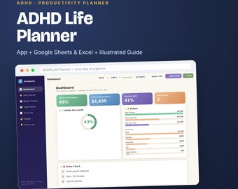 ADHD Life Planner | Daily, Weekly, Habits, Budget (Digital Download)