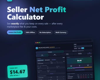 Seller Profit & Margin Calculator | Marketplace Fee, Ad Cost, Product Pricing Tool for Online Sellers | Per-Product Dashboard, Offline