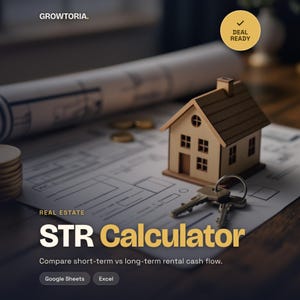 Calculateur de location courte durée | Analyseur de flux de trésorerie STR vs long terme (Google Sheets, Excel)
