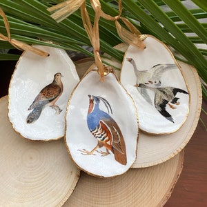 Christmas Decoupage Oyster Ornaments