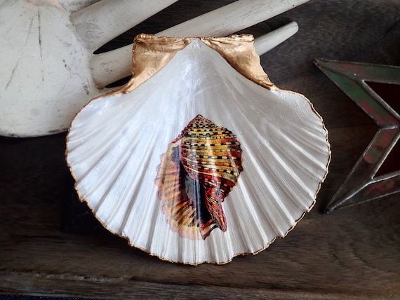 Vintage Natural Seashell Bird Figure Decorative Shell Art Animal