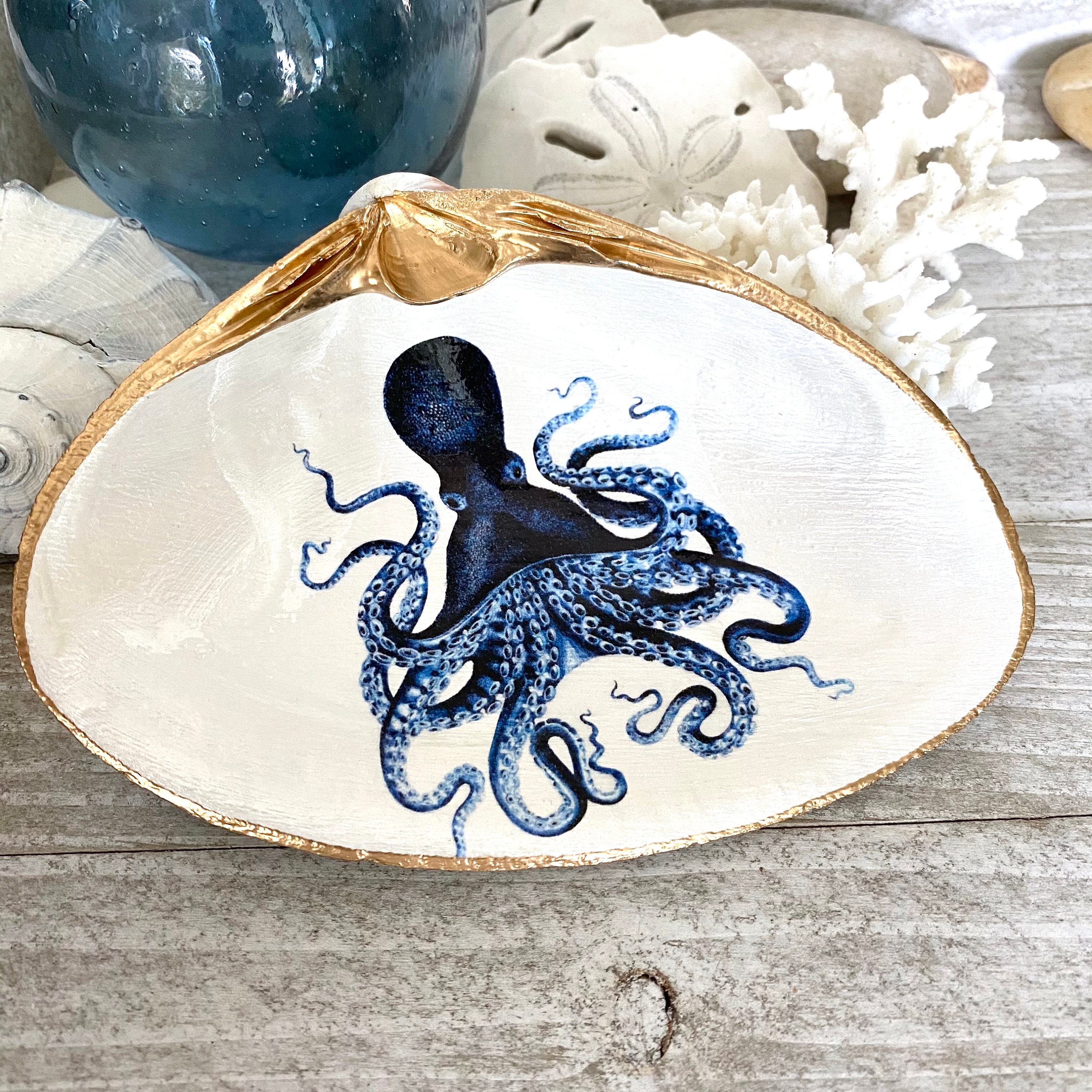 Clam Shell Octopus Art Octopus DishRing DishJewelry Dish | Etsy