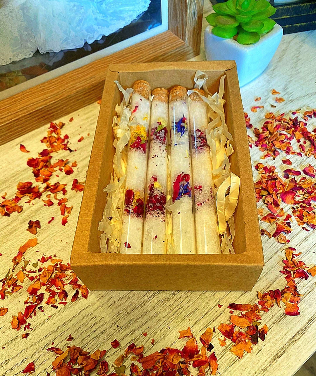Test Tube Bath Salts, Natural Bath Salt Gift Box, Bath Salts Set, Spa