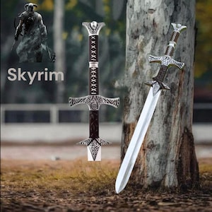 Hand-Forged Skyrim Sword Replica, Cosplay Sword, Nordic Design image 1