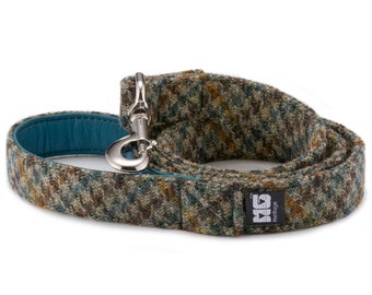 Alfie Hound Dog Lead Handcrafted in Harris Tweed with Turquoise Leather Lining